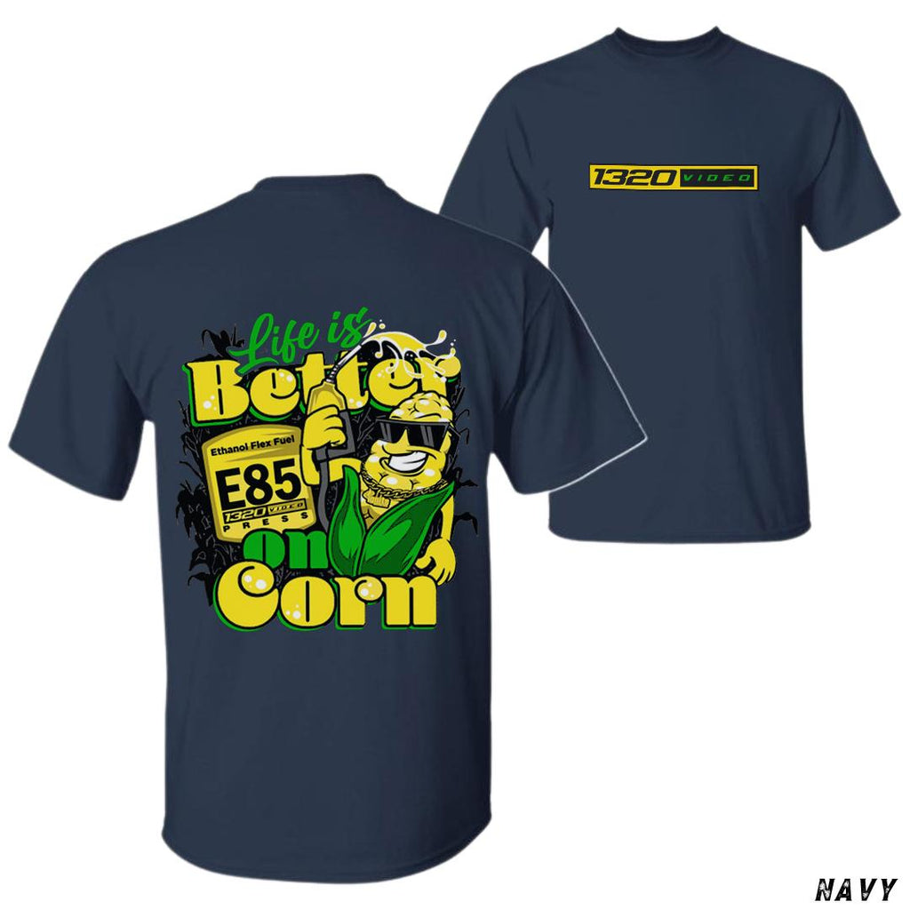 1320 Video "Corn Fuel" T-Shirt - 3D Graphic Tee for Car & Racing Fans