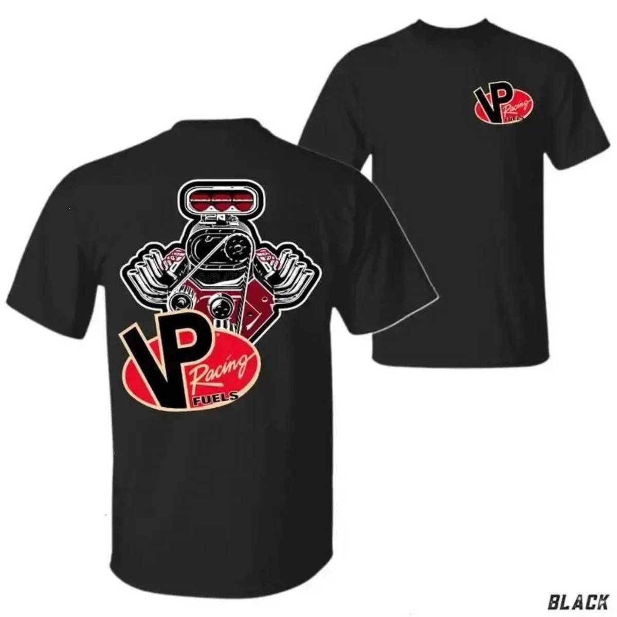 VP Racing Fuels V8 Engine Graphic Tee - Tropical Car Lover's T-Shirt